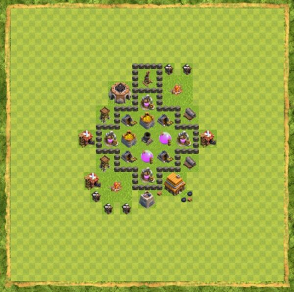 Base Farming Coc Th 4 Terbaru 4