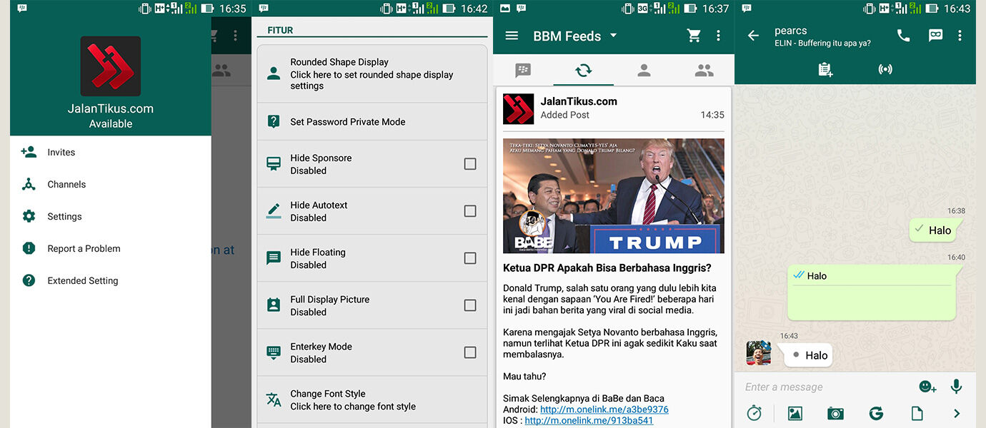 BBM Mod WhatsApp Ubah Tampilan BBM Android Jadi Seperti WhatsApp