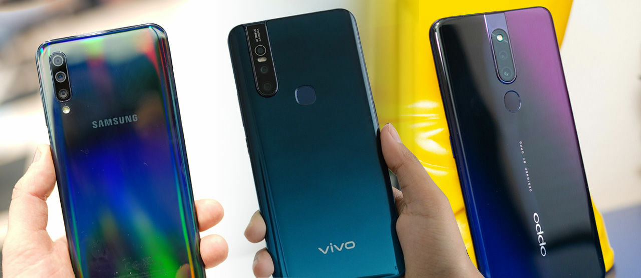 Vivo V15 Vs Oppo F11 Pro Vs Samsung Galaxy A50 Duel Sengit Smartphone Harga Rp4 Jutaan Jalantikus Com