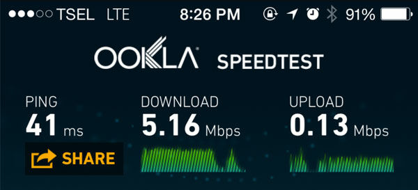 Tes Telkomsel 4g 2
