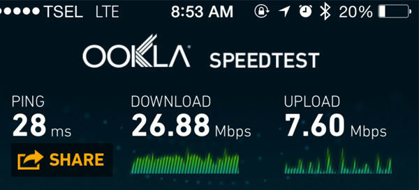 Tes Telkomsel 4g 3