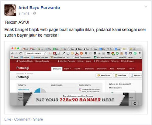 Intrusive Ads Telkom Speedy 2