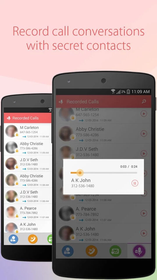 hide sms - record call