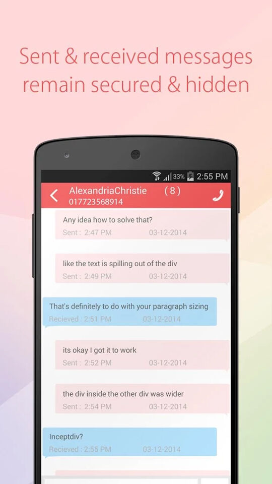 hide sms- secured and hidden
