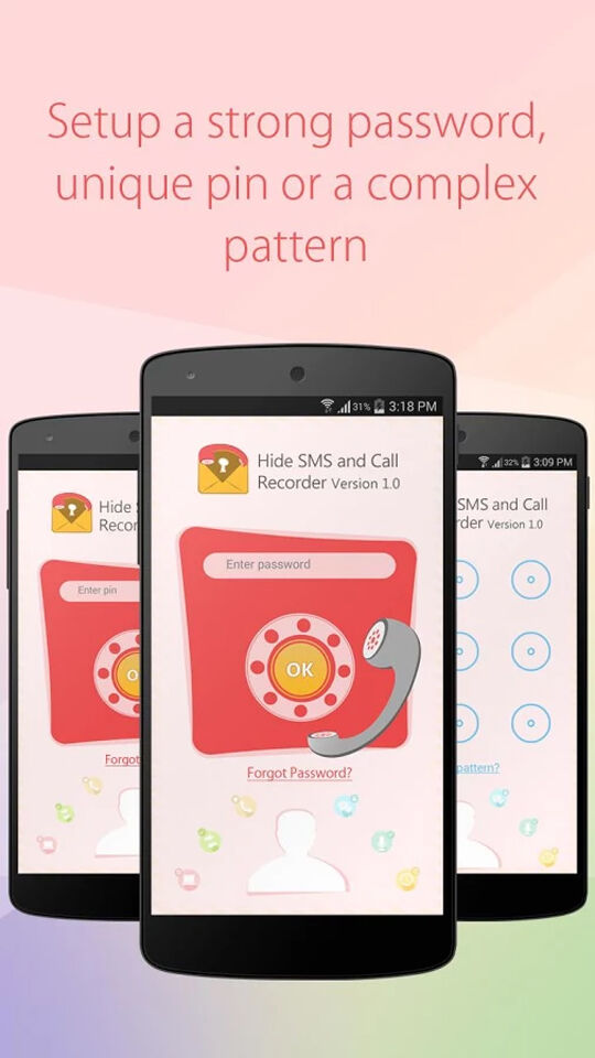 hide sms - setup password