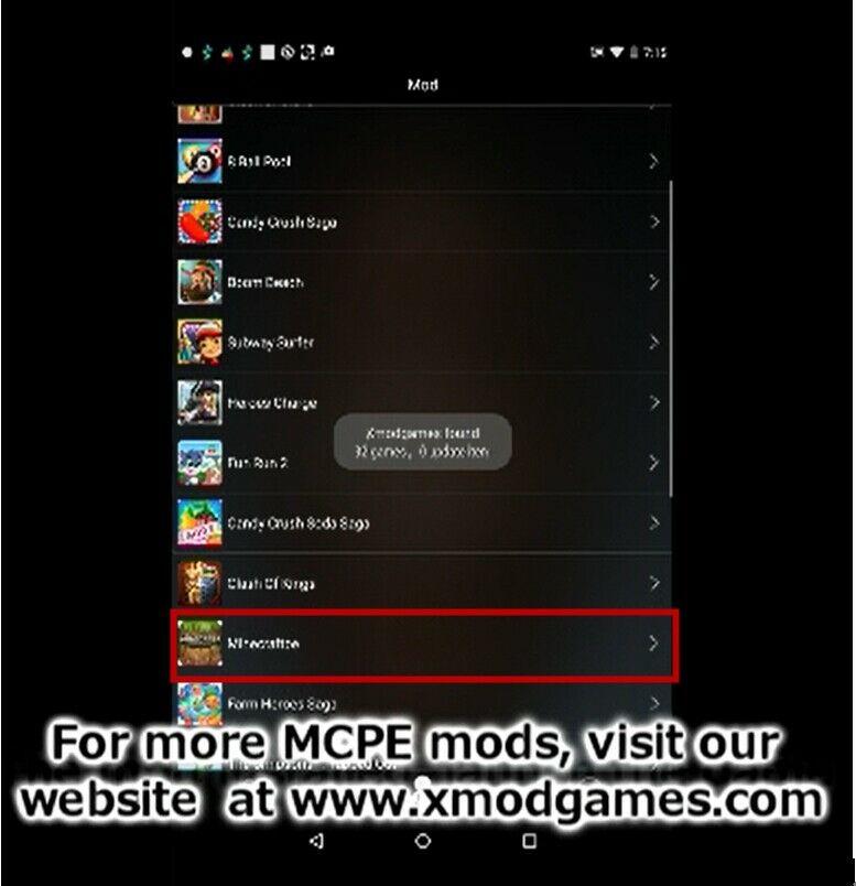 MOD Minecraft Pocket Edition di Android dengan Xmodgames 