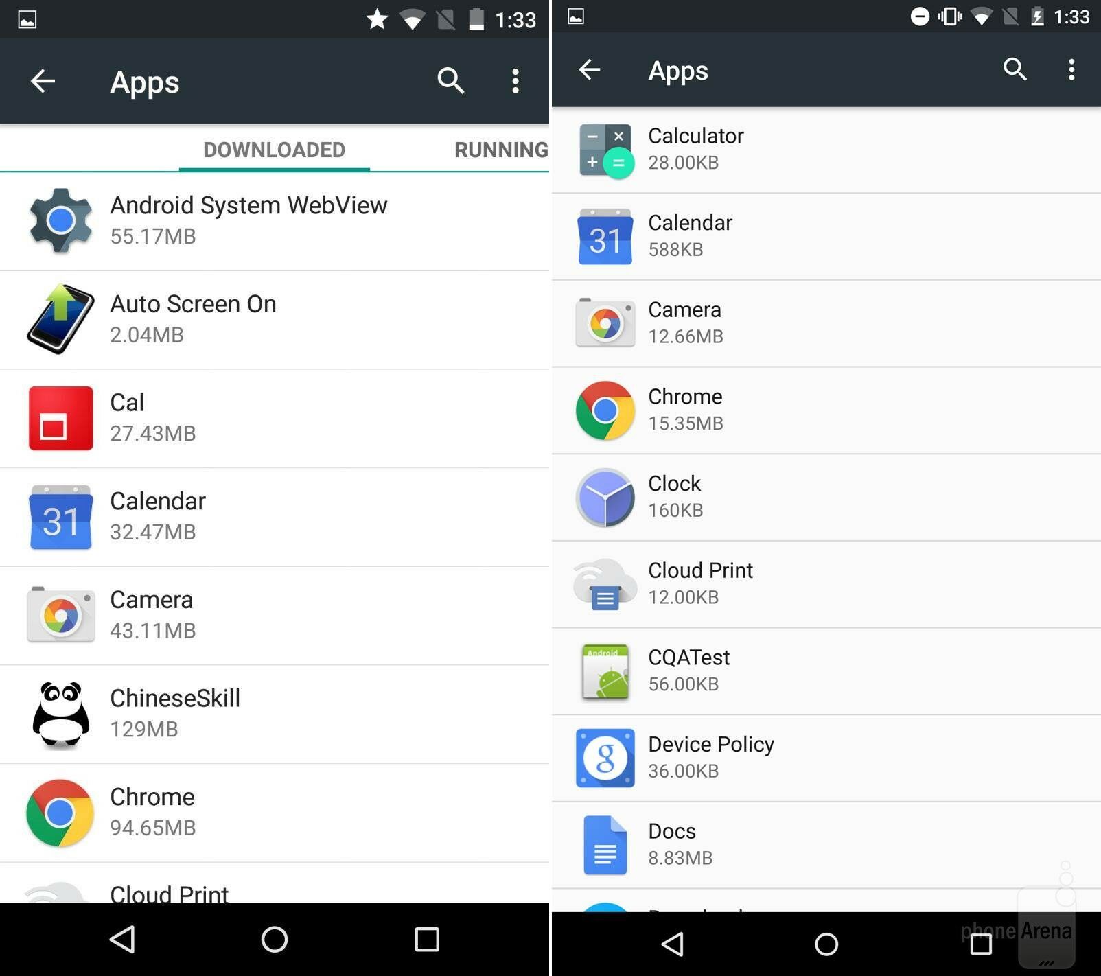 Apps Menu Android Lollipop vs Android M