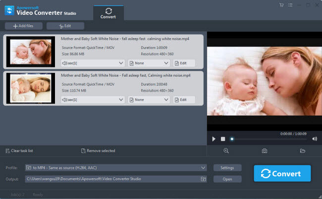 Apowersoft Converter Video Menambahkan Video Proses