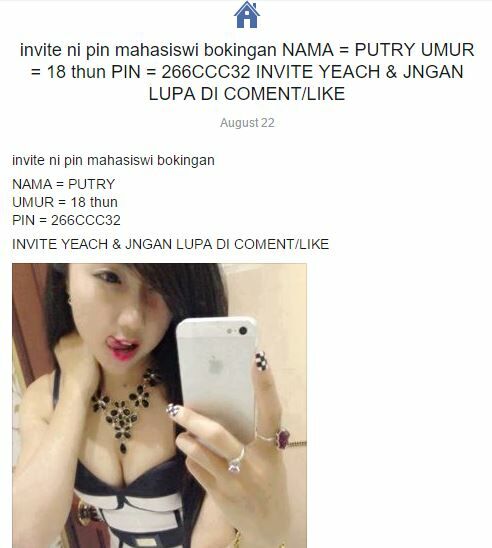 jangan pernah invite pin cewek seksi di bbm