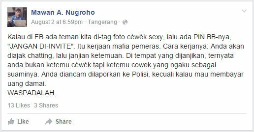 status fb yang menjelaskan penipuan lewat chat bbm