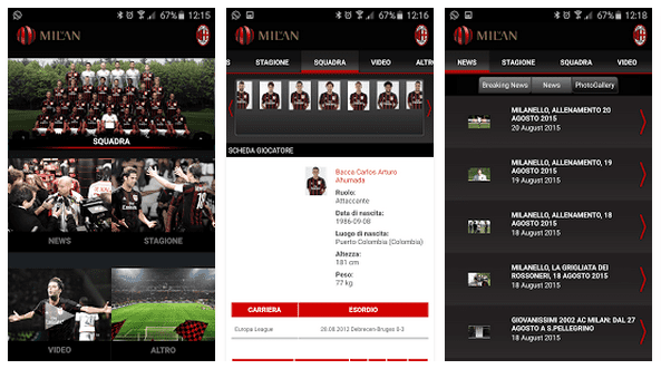 Ac Milan Aplikasi Android