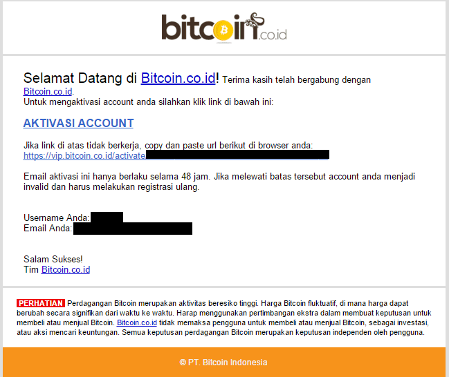 aktivasi akun btc