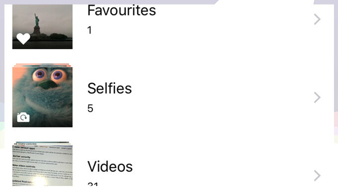 Selfie Folder iOS 9