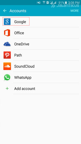 Reset Google Account di Android