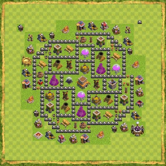 Kumpulan Formasi Base Town Hall 8 Hybrid Clash of Clans 