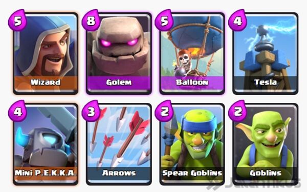 Kombinasi Battle Deck Golem Terbaik 12
