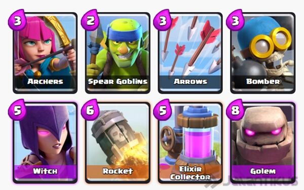 Kombinasi Battle Deck Golem Terbaik 13