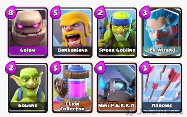 Kombinasi Battle Deck Golem Terbaik 16