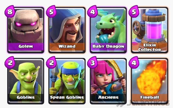 Kombinasi Battle Deck Golem Terbaik 2