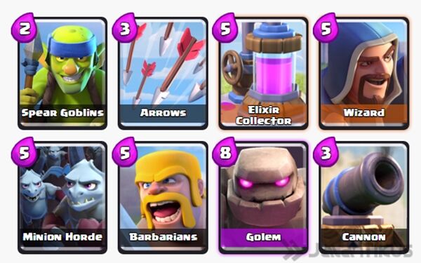 Kombinasi Battle Deck Golem Terbaik 5