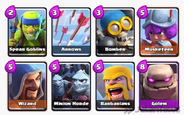 Kombinasi Battle Deck Golem Terbaik 6