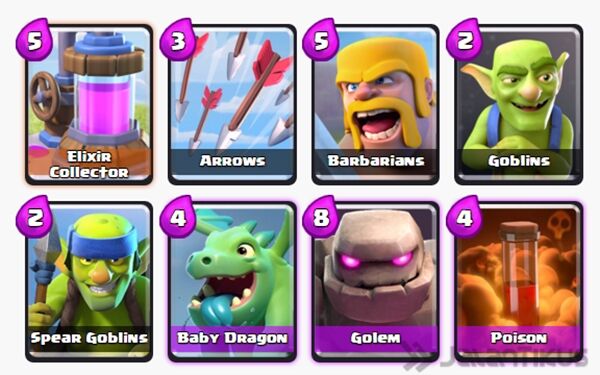 Kombinasi Battle Deck Golem Terbaik 7