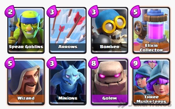 Kombinasi Battle Deck Golem Terbaik 8