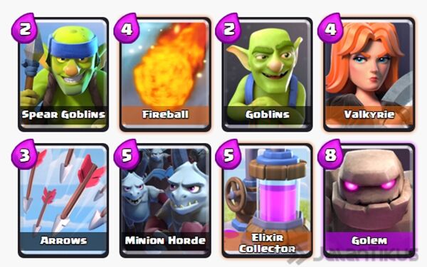 Kombinasi Battle Deck Golem Terbaik 9