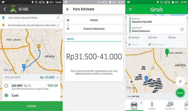 Go Car Vs Uber Vs Grab Car