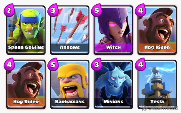 Battle Deck Witch Clash Royale 3