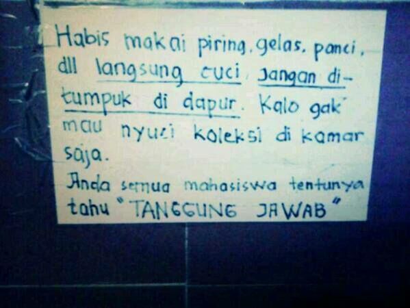 Peraturan dari ibu kost 1
