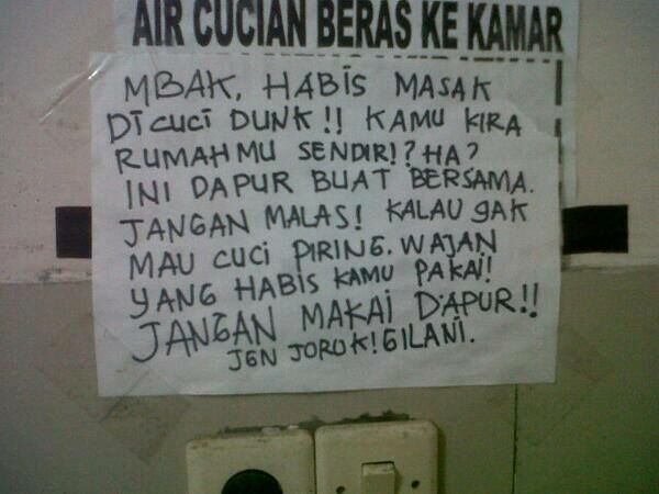 Peraturan dari ibu kost 2