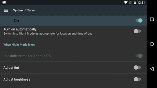 Fitur Android N Modus Malam