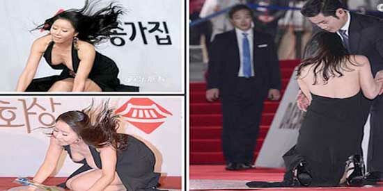 kejadian memalukan gaun keinjak kaki sendiri