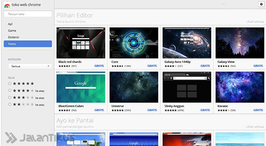 Hapus Cache dan Gunakan Tema Bawaan