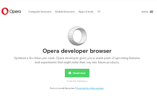 download opera developer