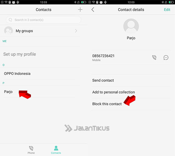 cara blokir nomor telepon di hp oppo 2