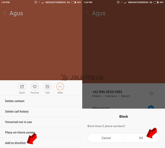 cara blokir nomor telepon di hp Xiaomi 3