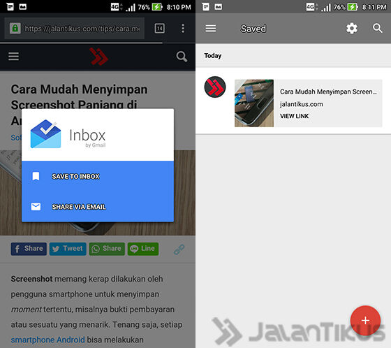 Simpan Link ke Google Inbox