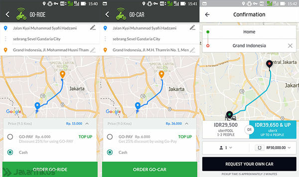 Tarif Ojek Online Via Google Maps 4