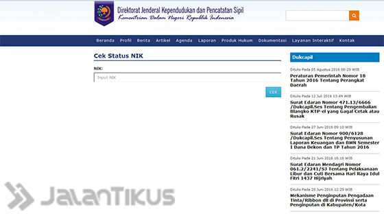 Cara cek data e-KTP online