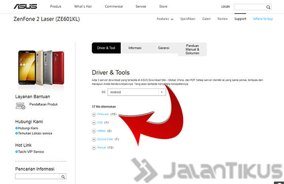 cara update manual ZenFone 2