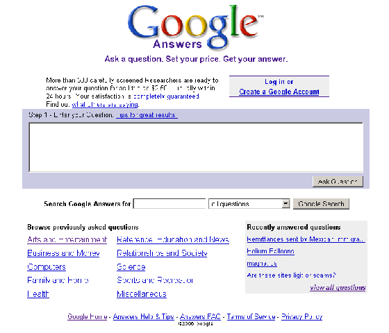 Produk Gagal Google Answer