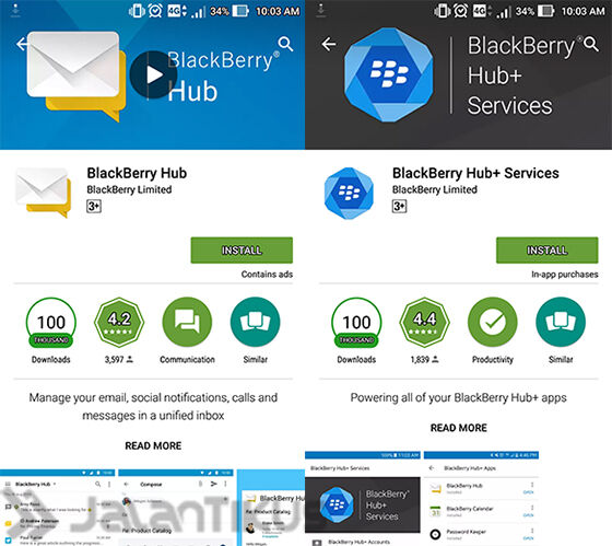 Install dan buka BlackBerry Hub Android