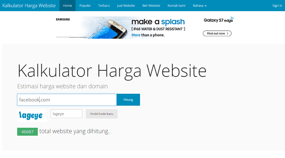 Cara Mengetahui Harga Wesbite 1