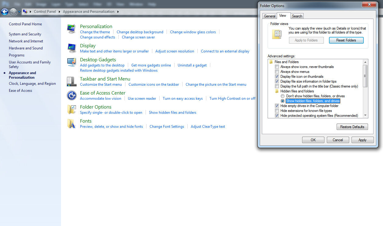 Folder Option