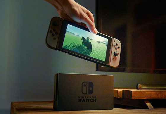 Nintendo Switch dalam mode portable handheld