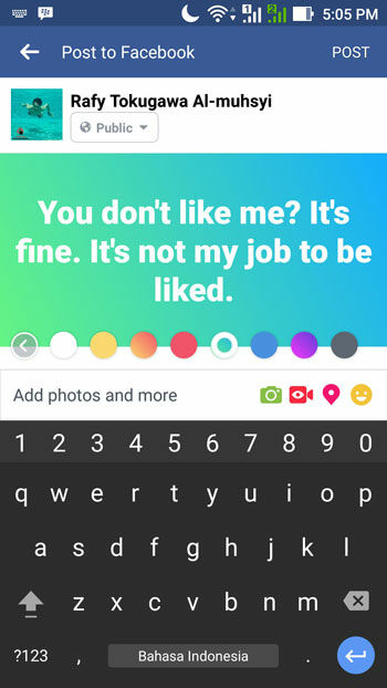 Cara Membuat Status Facebook Warna Warni 2