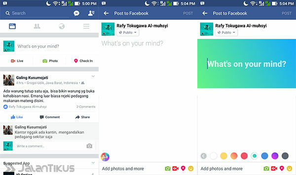 Cara Membuat Status Facebook Warna Warni