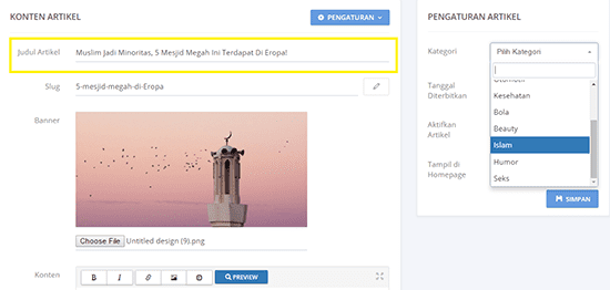 tips islam judul artikel